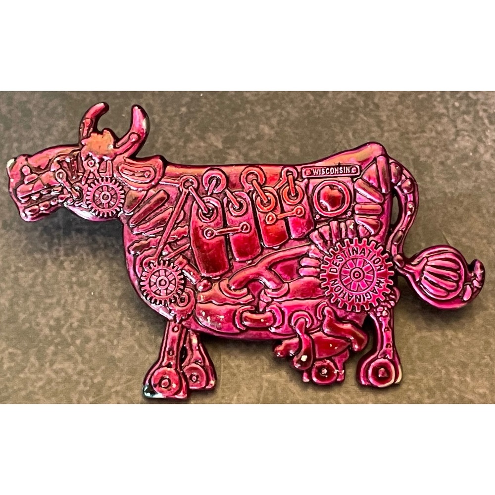 Destination Imagination Wisconsin Steampunk Cow Pin Pink Mechanical Gear